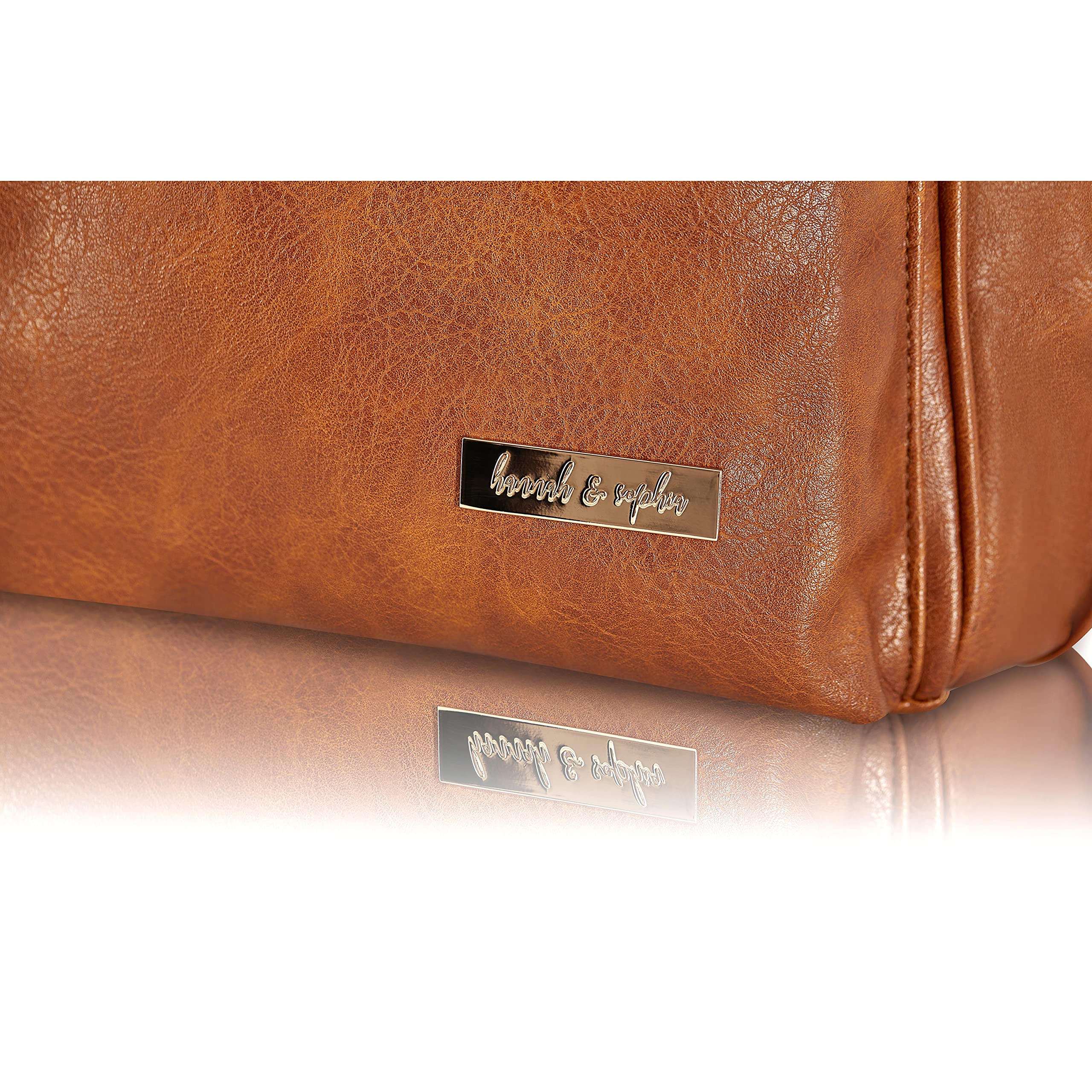 Hannah & Sophia Soho Traverse Baby Diaper Bag Backpack in Brown Leather
