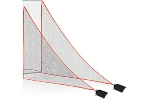 VISUPOR 1/2PCS Golf Shank Net Attachment for Golf Hitting Nets with Sandbag, 7 * 7FT/7 * 10FT Golf Barrier Side Net,Golf Practice Hitting Net Barrier Net for Golf, Baseball, Hockey, Soccer (Black/Red