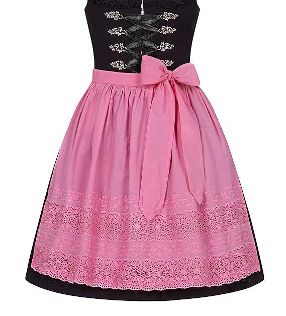 Steindl Trachten München-Salzburg Dirndlschürze 100% Baumwolle rosa - 48cm (Mini), 57cm (Midi)