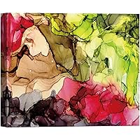 SIGNWIN Canvas Wall Art Pink, Red, Blue and Green Alcohol Ink Color Blocks Abstract Brushstroke Digital Art Expressionism Modern Colorful for Living Room, Bedroom, Office - 12x18 inches
