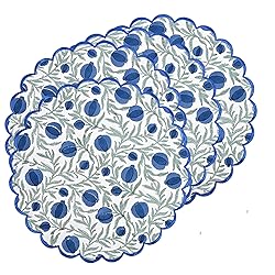 Ridhi Queen Blue Bo-ho Round Place Mat Double Layer