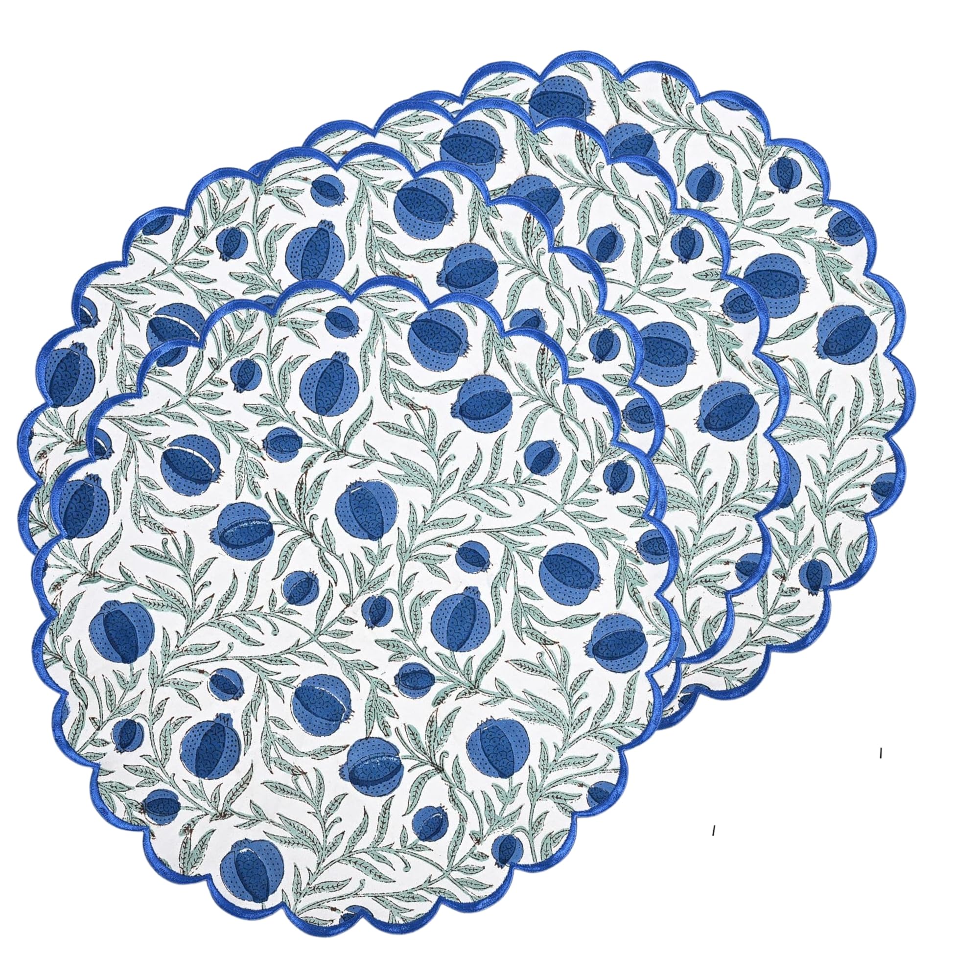 Ridhi Queen Blue Bo-ho Round Place Mat Double Layer