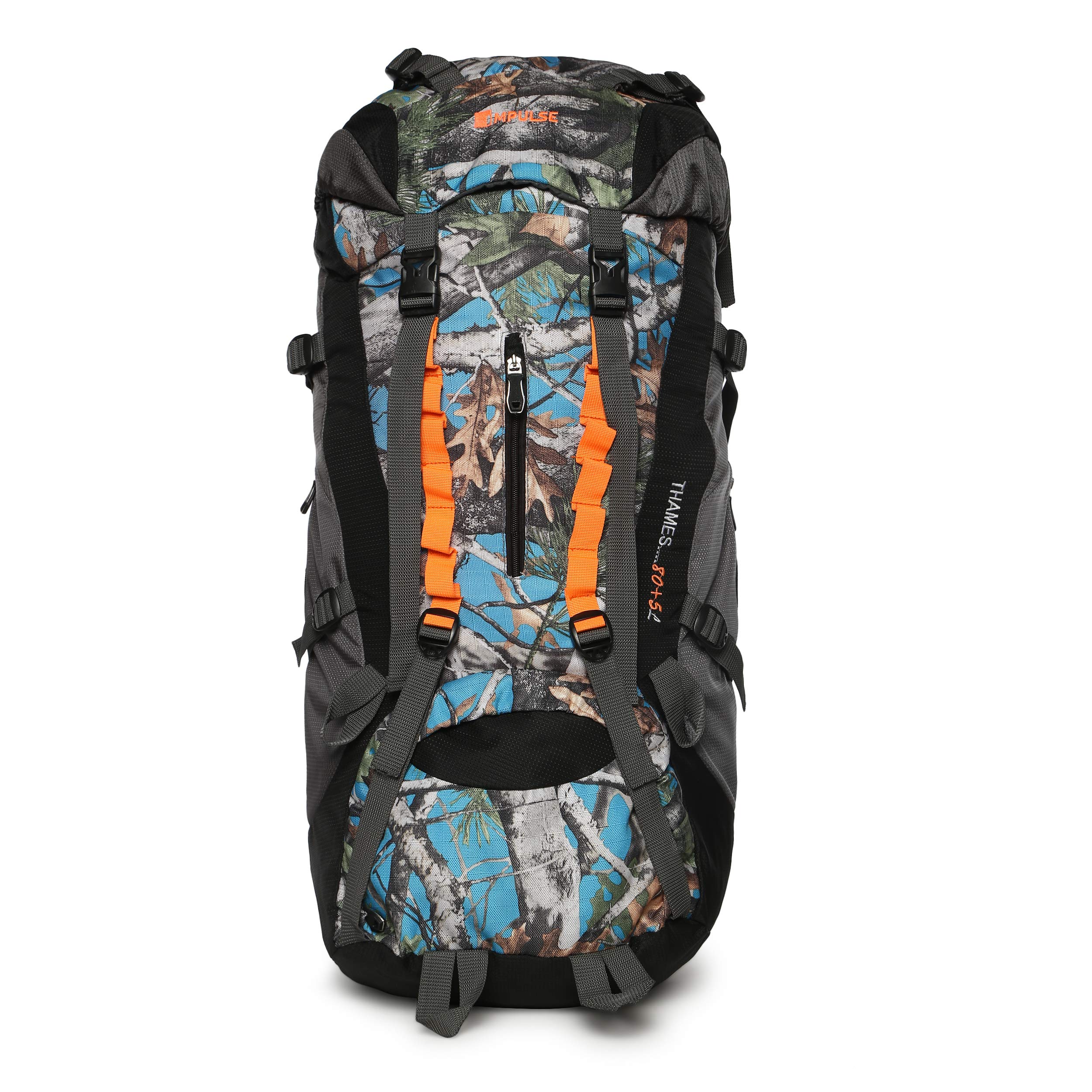 impulse 65 ltrs blue trekking backpack