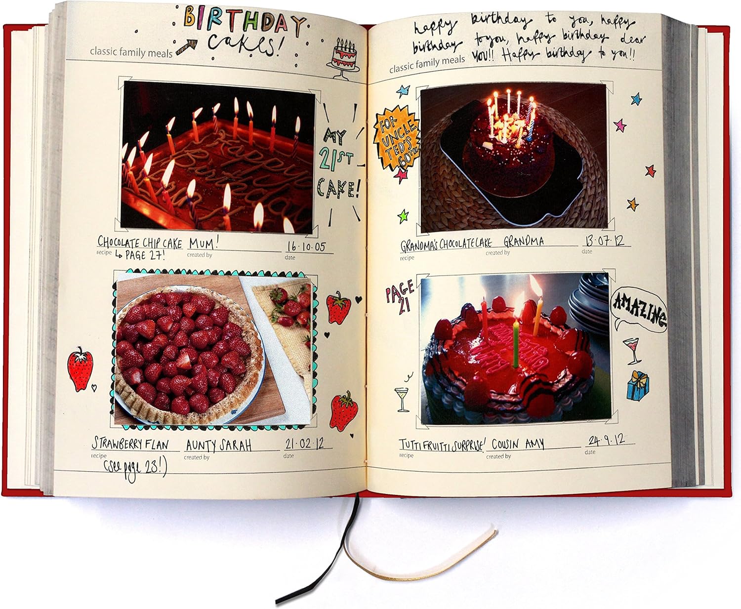 Suck UK Recipe Book For Own Recipes, Red, 16x22x3 cm - Image 4