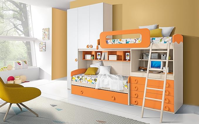 dafnedesign. COM – Kinderzimmer Jungen – Hochbett 3 Türen mit 4