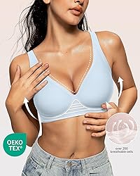 OEAK Womens Deep V Bras Wireless Comfortable Bra