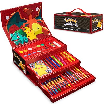 Pokémon Art Supplies Set with Colouring Pencils Felt Tip Pens Watercolors