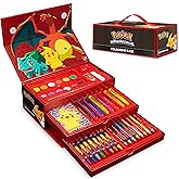 Pokemon Art Set, Colouring Sets for Children, Over 40 Art Supplies for Kids