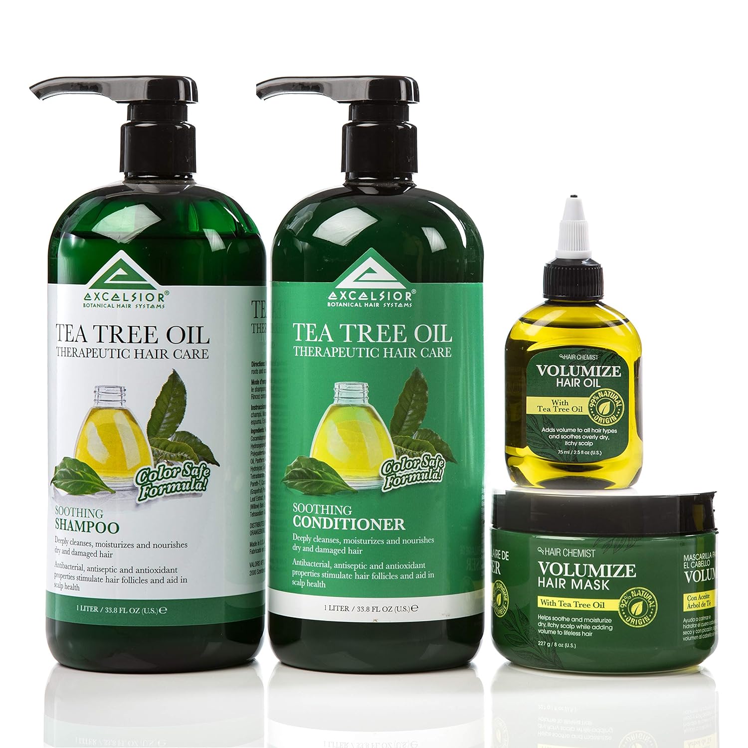 Excelsior Tea Tree Oil Soothing Volumizing Hair Care 4 Piece Set