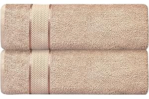CraftBerry Luxury Bath Sheets, 100% Cotton, Ultra Soft, Plush, Thick, Fluffy, Highly Absorbent, Quick Dry, Home, Gym, Pool, Hotel, Shower, Set of 2, 35 x 70, Taupe/Tan