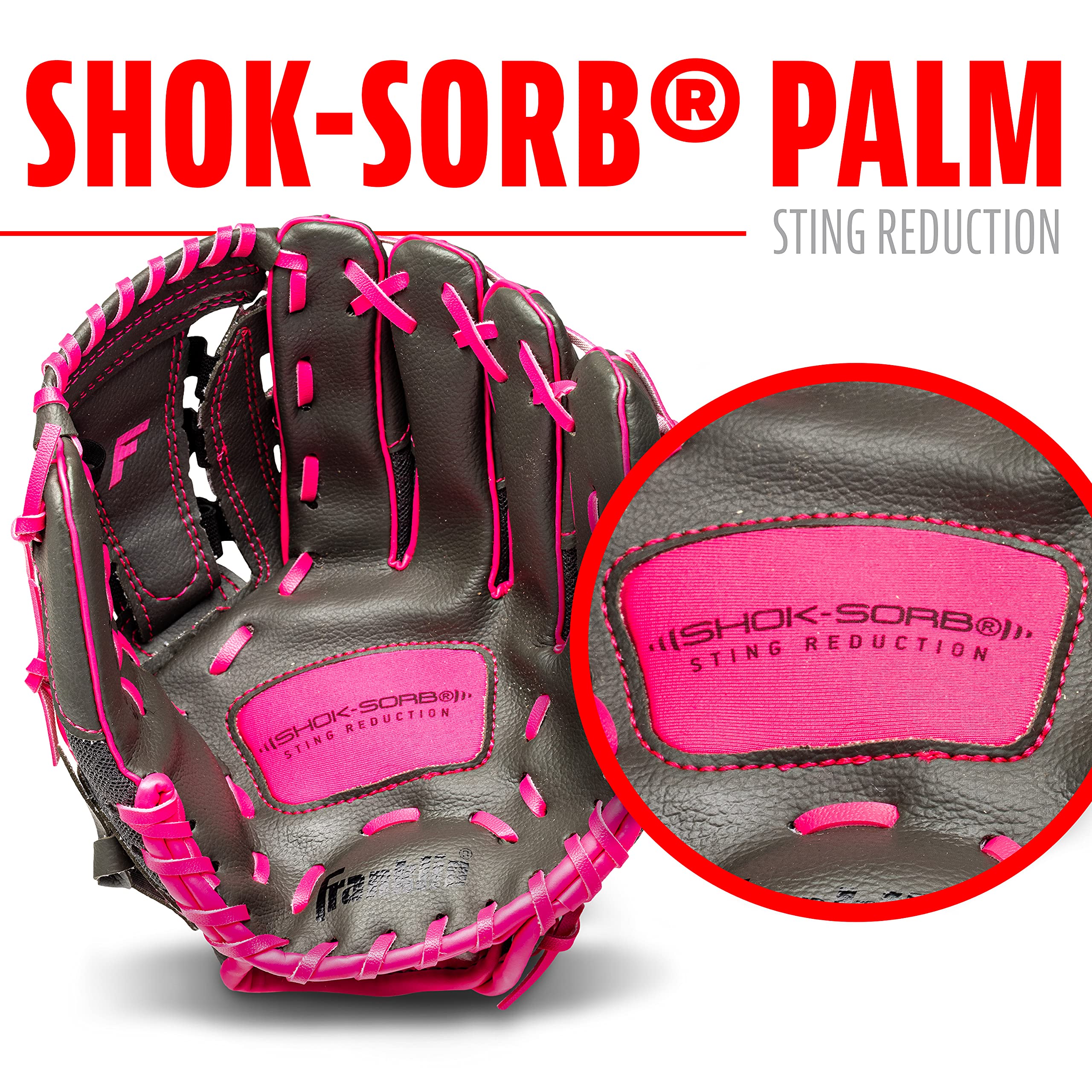 Franklin Sports Youth Teeball Gloves - Shok Sorb Kids Baseball + Teeball Mitt - Boys + Girls Fielder Gloves - 10.5