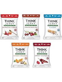 Think Jerky - Grass-Fed Beef Jerky and Free-Range Turkey Jerky, Variety Pack, Gluten-Free, 1.5 Ounce (8 Count)