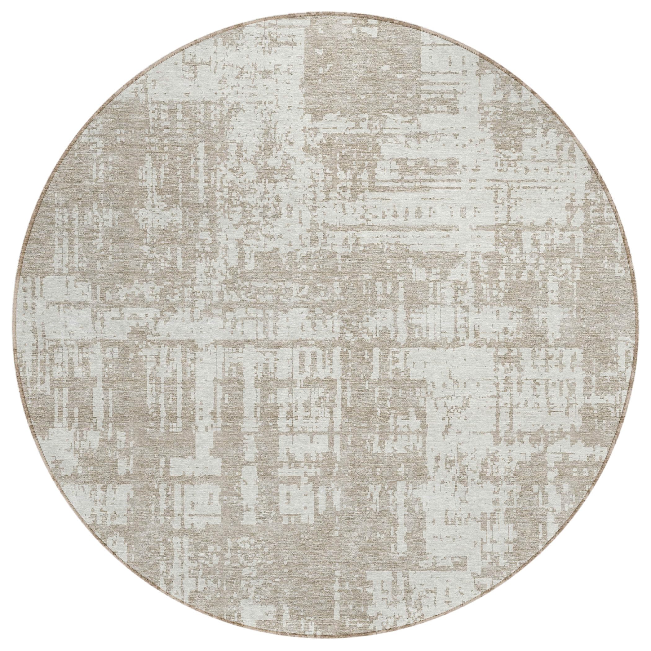 Addison Rugs Chantille ACN895 Taupe 8' x 8' Indoor/Outdoor Round Rug ...