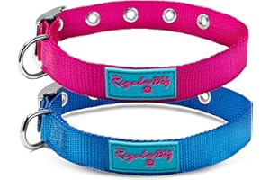 Regal Dog Products Nylon Dog Collar with Metal Buckle | for Small, Medium, and Large Dogs | Pink Collars for Female Dog | Siz