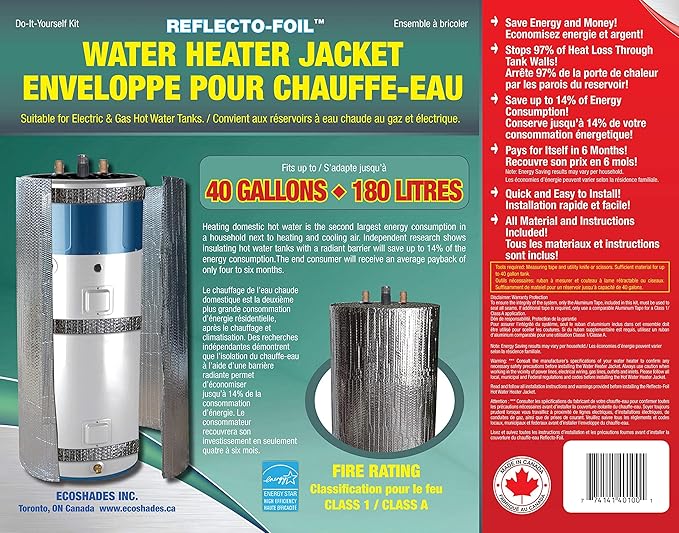 Water Heater Jacket Radiant Barrier Kit Insulation Building Materials