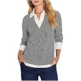 NIC+Zoe Womens Two Tone Jacquard Sweater