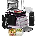 Borsa Frigo Termica A2S Per Pranzo Con Contenitori - Mantieni Cibo E Bevande Freschi - Grigia, Compatta E Stilosa