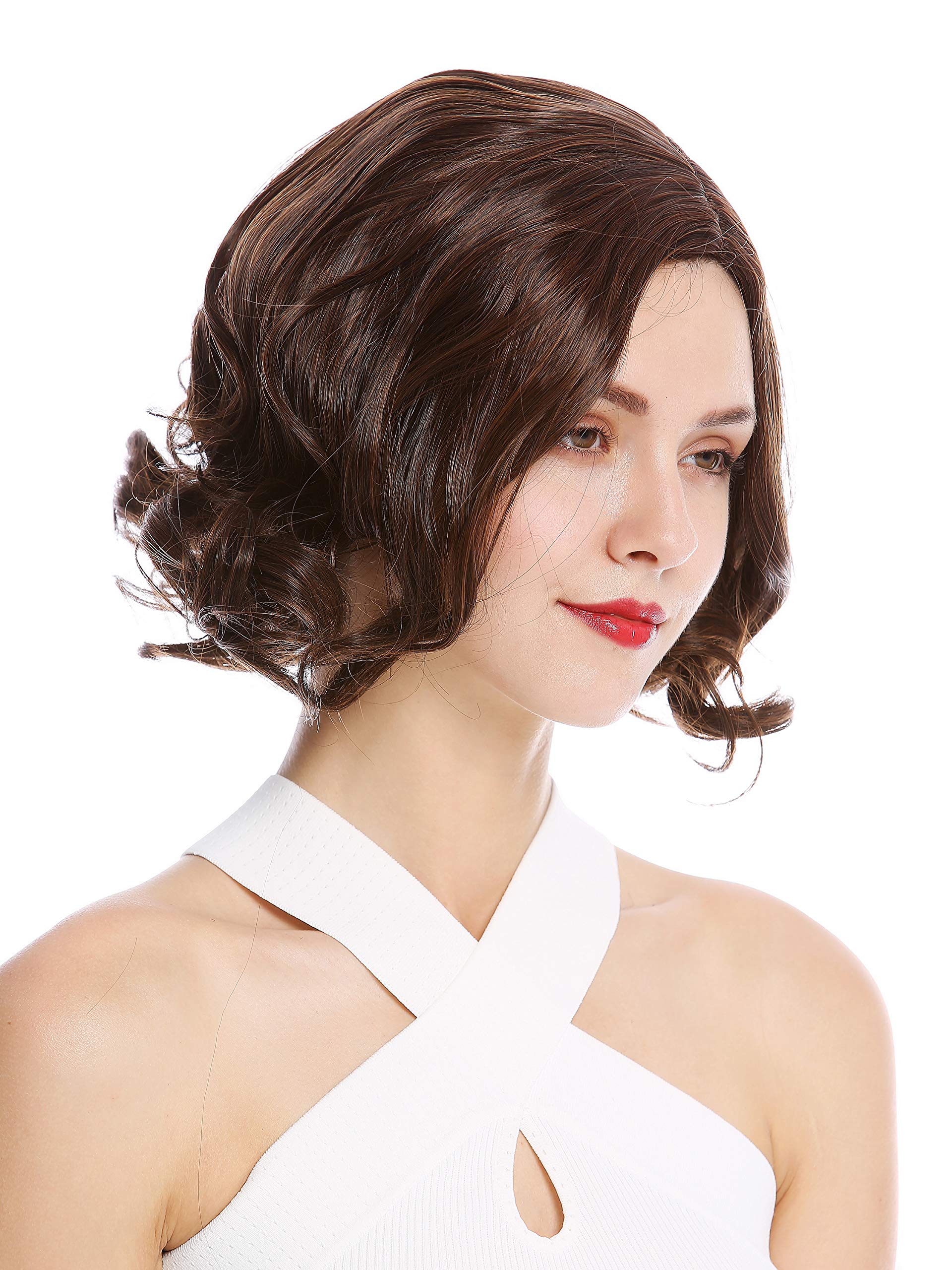 WIG ME UP - YZF-4372-3/30 Lady Quality Wig short shoulder length Bob Longbob straight middle-parting curved tips dark brown copper brown mix