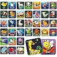 Hebayy 36 Pair Animal Matching Memory Game Flash Cards for Toddlers, Preschool, Kindergarten and Home. Erasable, Fun & Fast, Travel Friendly, Skill Building. Size 2” x 2”(5 x 5 cm)