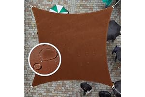 ColourTree 14' x 18' Custom Size Brown TADS9.5 Square Waterproof Sun Shade Sail UPF50 Canopy Awning Shelter, 95% UV Blockage & Water Resistant, Outdoor Patio Garden Carport (We Make Custom Size)