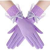 BABEYOND Lace Gloves for Women - Bow Short Prom Gloves Evening Elegant Accessories for Wedding Opera Party