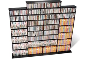 Prepac 4 Column Tall Cabinet Media Storage, 73.5" Wide, Black