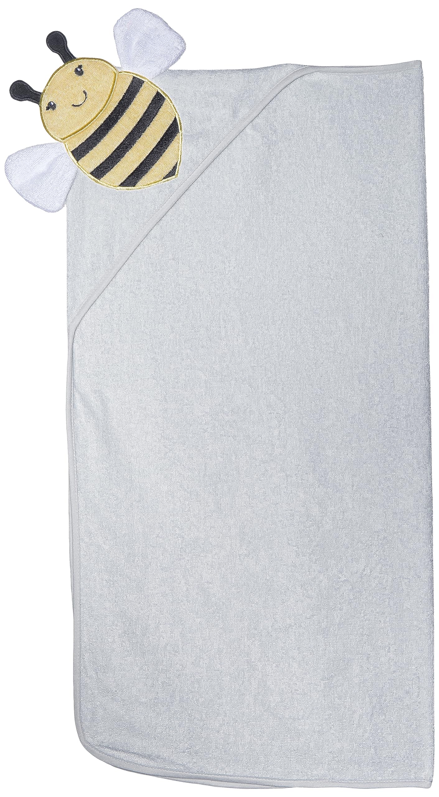 Hudson Baby Unisex Baby Cotton Animal Face Hooded Towel, Bee, One Size