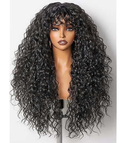 Amazon.com : GORGIUS Peach Pink Straight Wig with Bangs  display picture 3