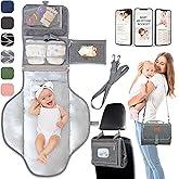 Portable Changing Pad for Baby &ndash; Comfortable Portable Diaper Changing Pad | Comes with Wipes Pockets &ndash; Waterproof &amp; Easy to Clean &ndash; Baby Registry Search, new born baby essentials must haves, baby stuff