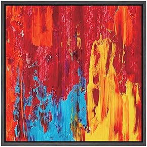 SIGNWIN Framed Canvas Wall Art Bright Red, Orange,...