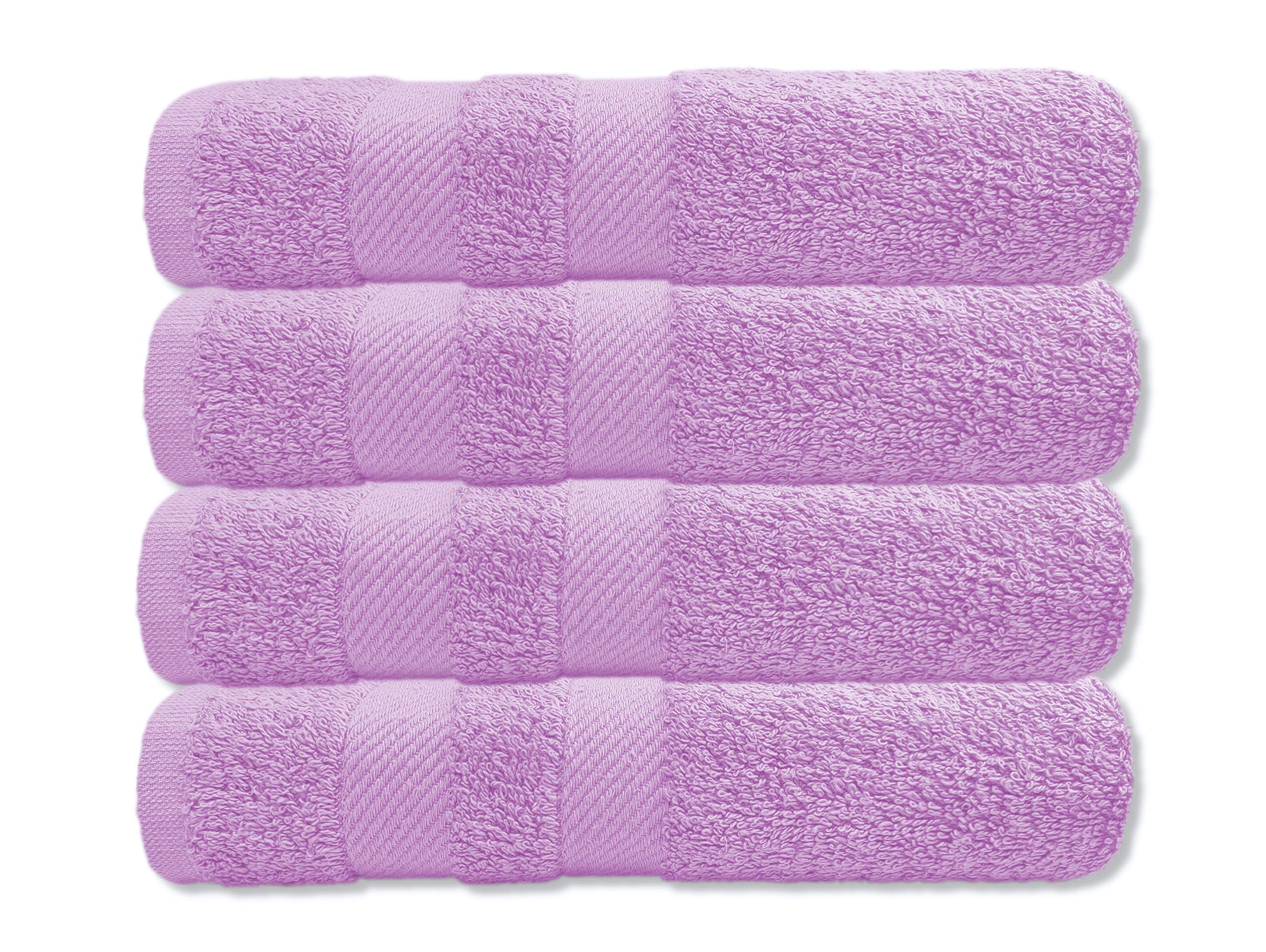 A & B TRADERS Cotton Hand Towels 600 GSM Soft Thick Easycare Multipurpose Daily Use bathroom Gym Spa Salon Sports Towels (Pink, 4)
