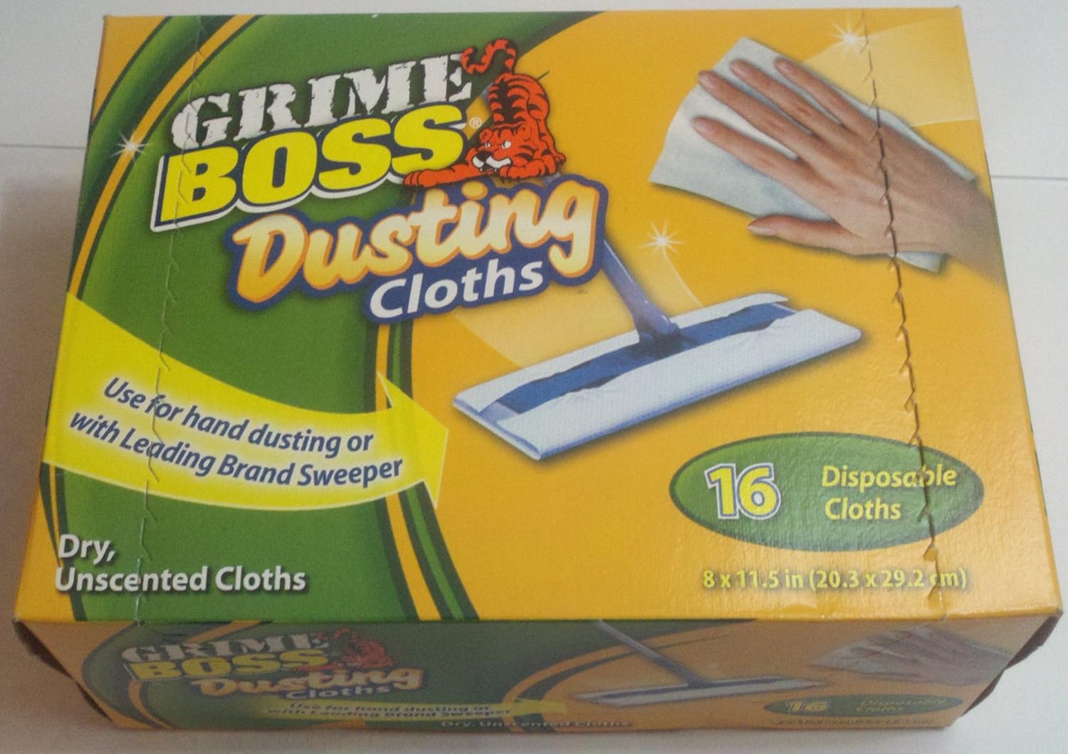 Grime Boss Dusting Cloths 16 Pack, Dry, Unscented Cloths (for use with swiffer/generic or by