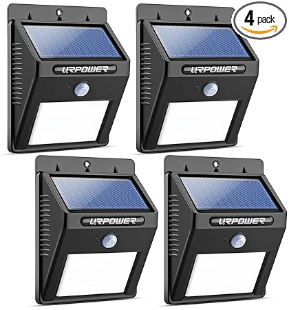 Urpower Solar Lights Wireless Waterproof Motion Sensor Outdoor Light For Patio Deck Yard Garden With Motion Activated Auto On Off 4 Pack