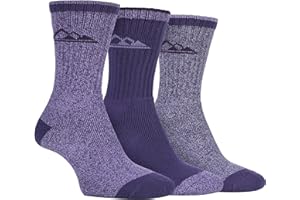 3 Pack Womens Breathable Lightweight Cushioned Striped Summer Hiking Boot Socks (5-9 US, SBLS032VIO)