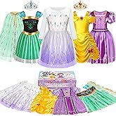 Princess Dress Up Clothes for Little Girls Toddler Dress Up Clothes for Girls 3-6, BIBUTY Pretend Play Princess Costume Set with Princess Crown Cape, Princess Toys Cosplay Birthday Party Gift for Girl