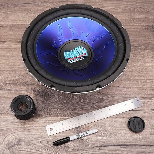 Pyle Car Vehicle Subwoofer Audio Speaker 12 Inch Blue Injection