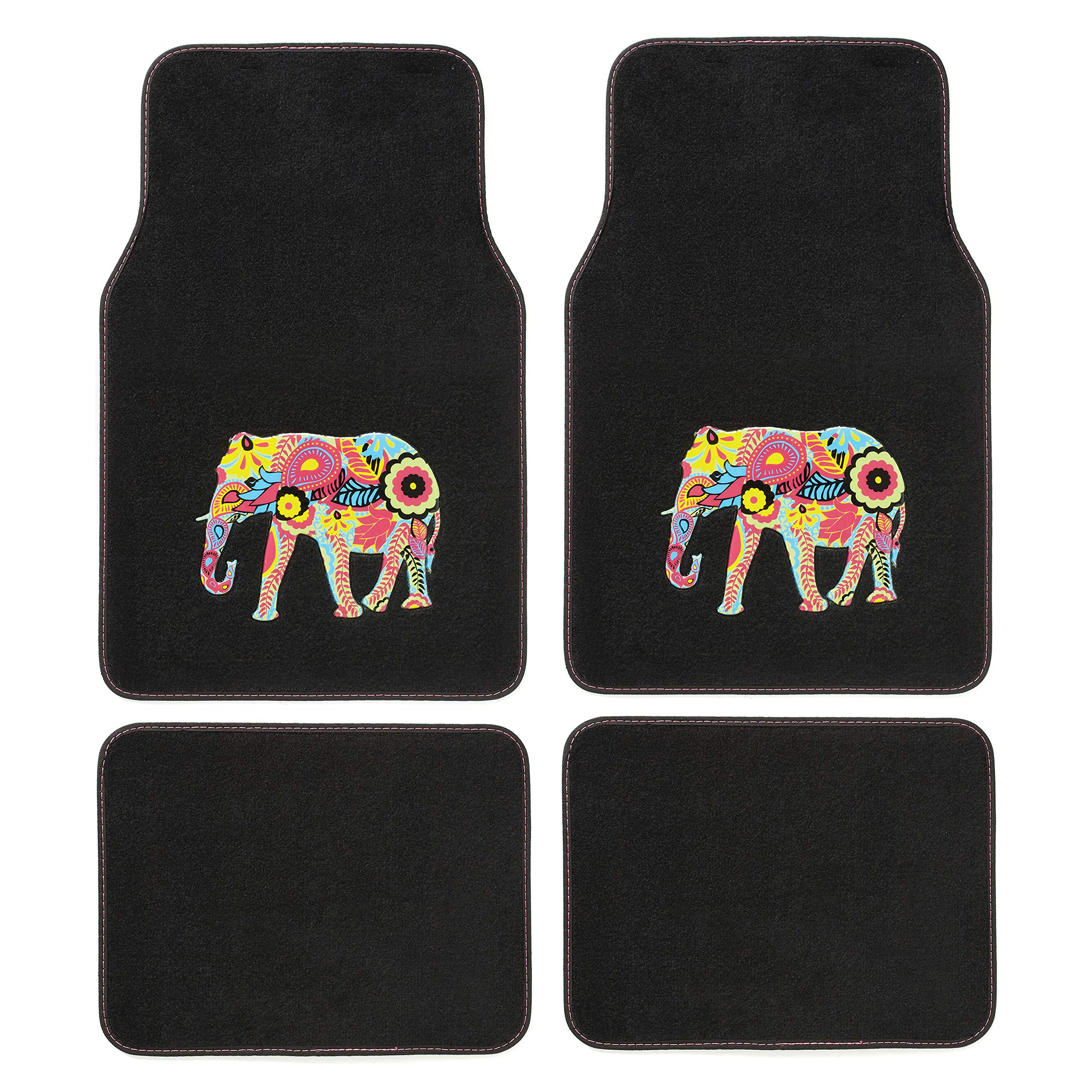 CAR+ PLUSHG1 Premium Quality Elephant Design Floor Mat 4-Pieces Set