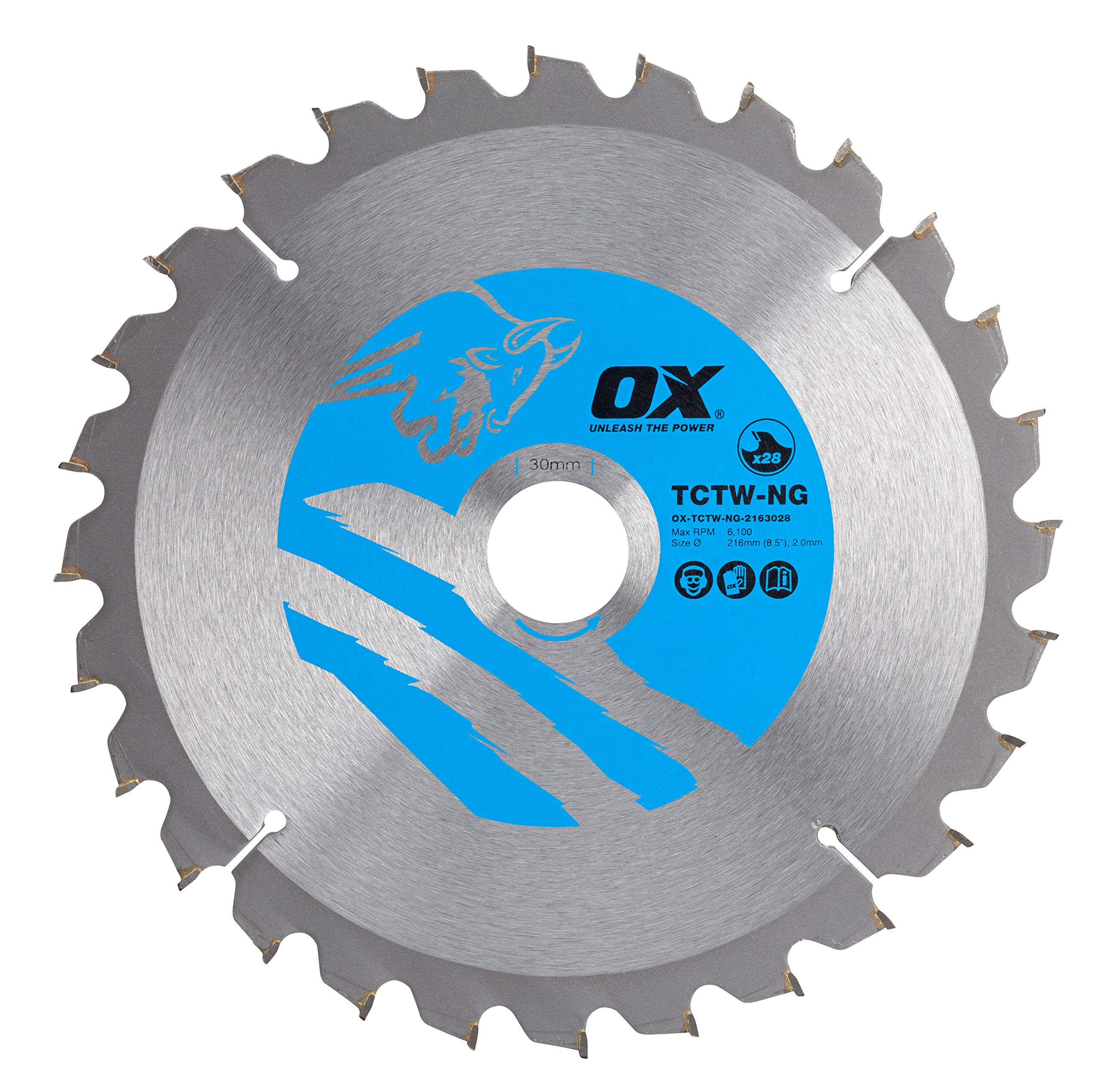OX Wood Cutting Negative Rake Circular Saw Blade 216/30mm, 28 Teeth ATB