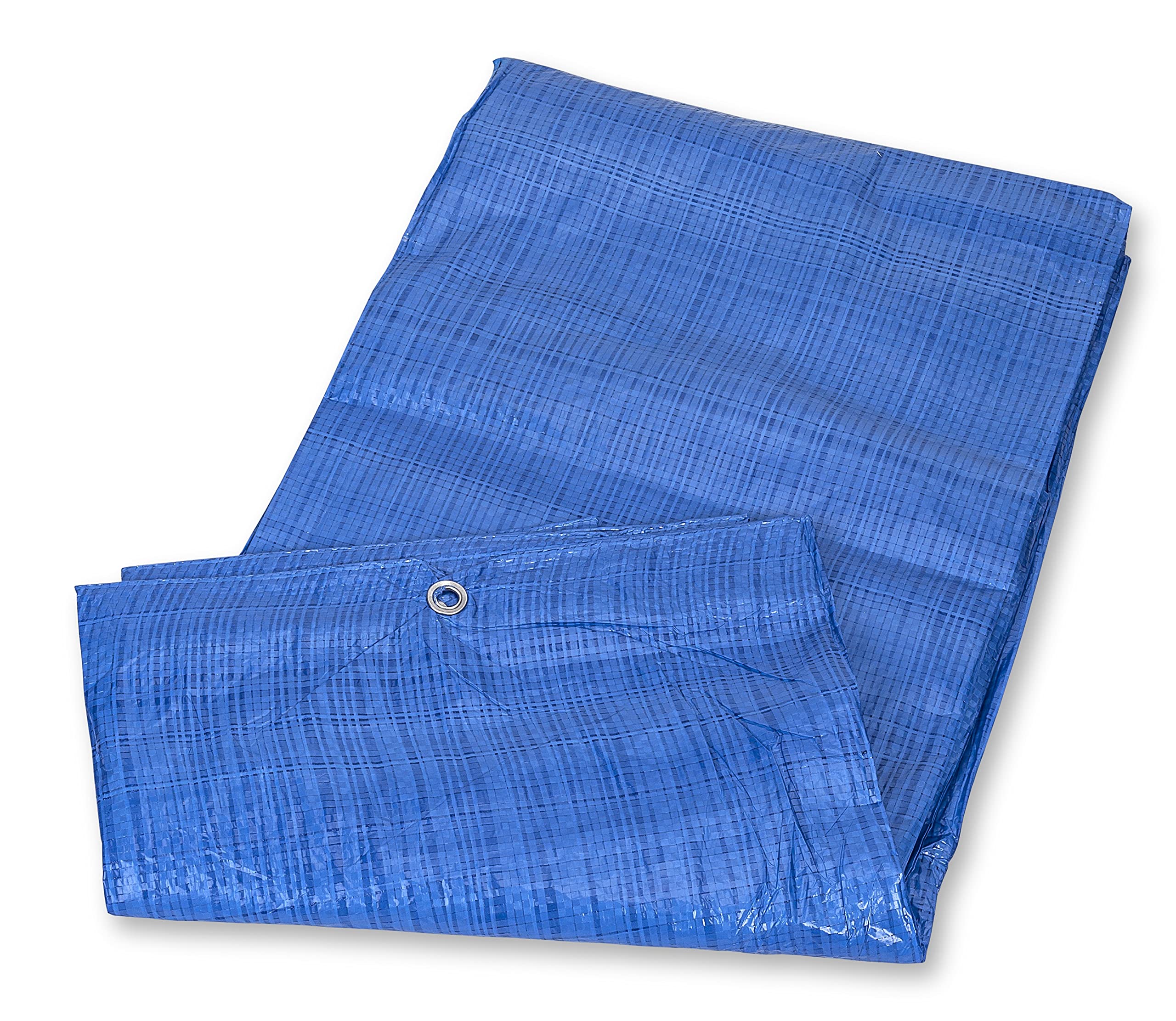 Mivos Waterproof Tarpaulin 4 x 5 m, Blue/PP-PE Tarpaulin 60 g/m² / Garden Tarpaulin with Aluminium Eyelets / Mildew Resistant Protective Tarpaulin for Car, Garden Furniture, Boat, Wood