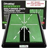 DivotPad Patented Golf Training Mat, Practice Mat and Swing Trainer | Golf Training Aid and Compact Hitting Mat with Real Divot Feedback; 12mm Turf, Heavy Base, Woven Guides, Replacement Pad
