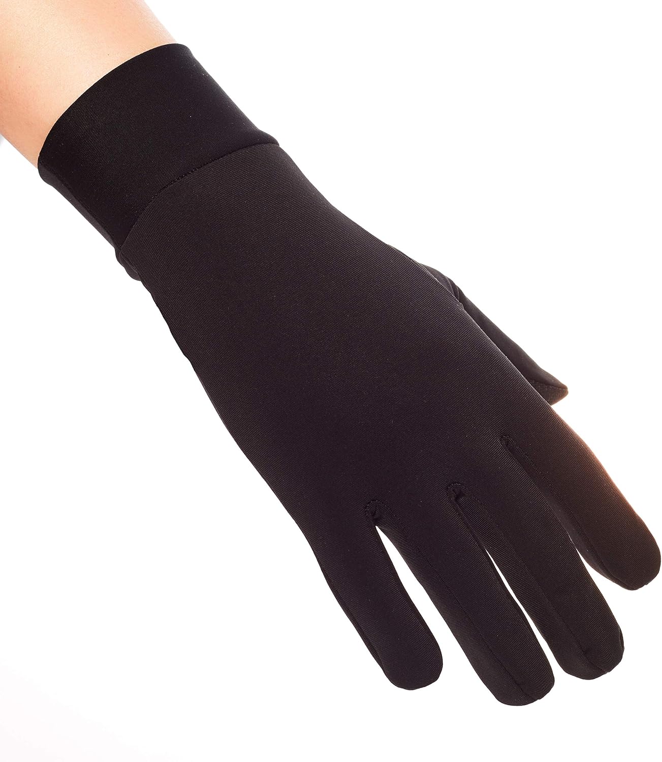 Compression Lightweight Sport Running Gloves Liner Gloves- Black - Men & Women: Clothing