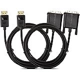 Cable Matters 2-Pack, Gold Plated DisplayPort to DVI Cable 6 Feet