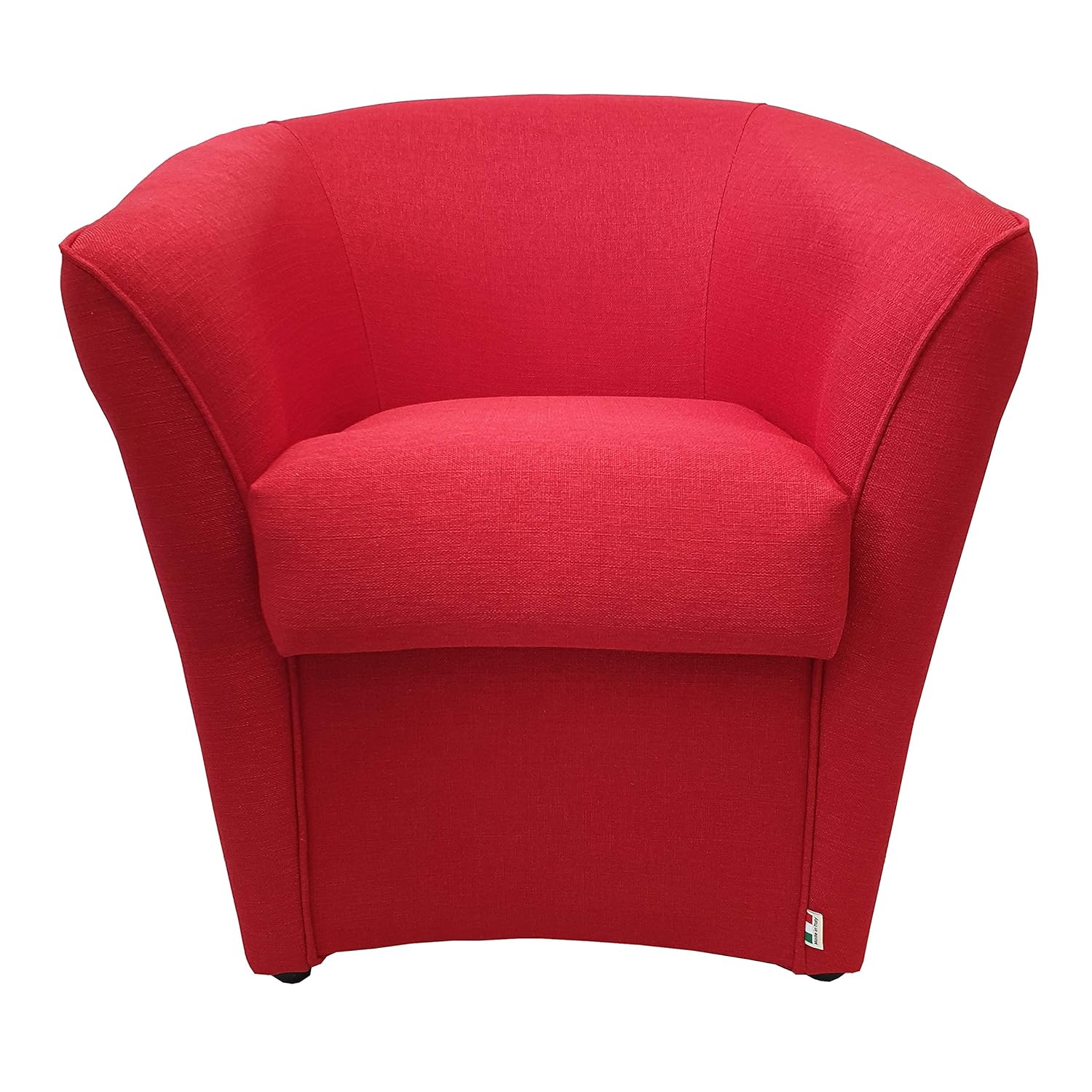 Poltrona A Pozzetto Made In Italy - Tessuto Bordeaux Anti-Macchia, Struttura Legno - 70x67x76 Cm - Foto 4