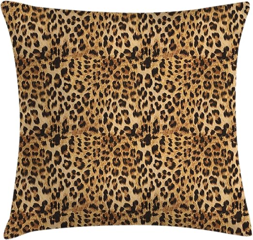 Amazon Com Ambesonne Brown Throw Pillow Cushion Cover Leopard