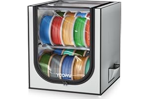 YOOPAI 3D Printer Filament Storage Box with Desiccants - 2 Tiers Metal Filament Storage Rack with Cloth Cover,Holds Up to 24 Rolls of Filaments - 3D Filament Holder for Home, Office Workshop, Studio