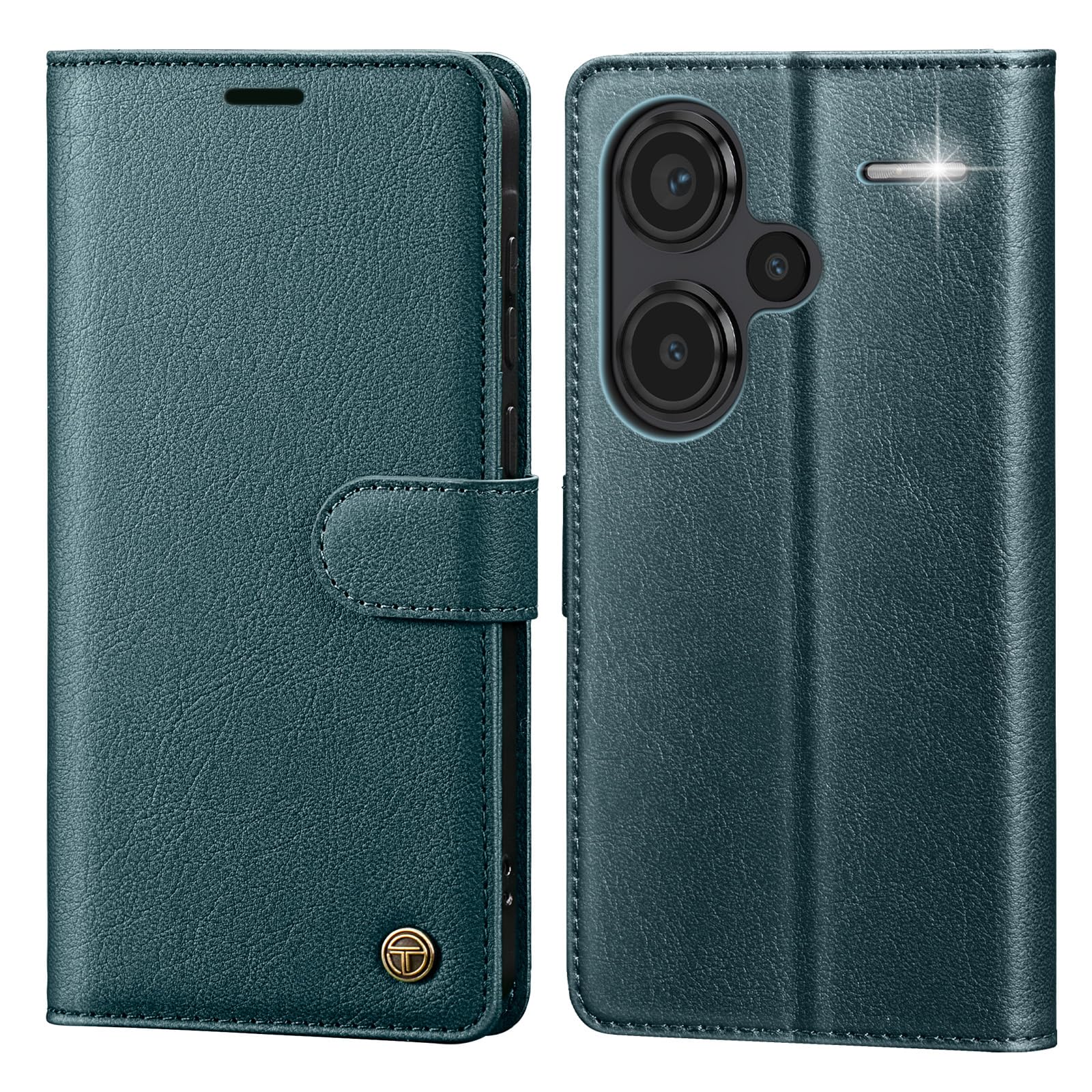 CASBST Mobile Phone Case for Xiaomi Redmi Note 13 Pro Plus 5G, Leather Protective Case, Foldable with Card Slot, Stand, Magnetic Mobile Phone Case with RFID Flip Case, Flip Case for Redmi Note 13 Pro