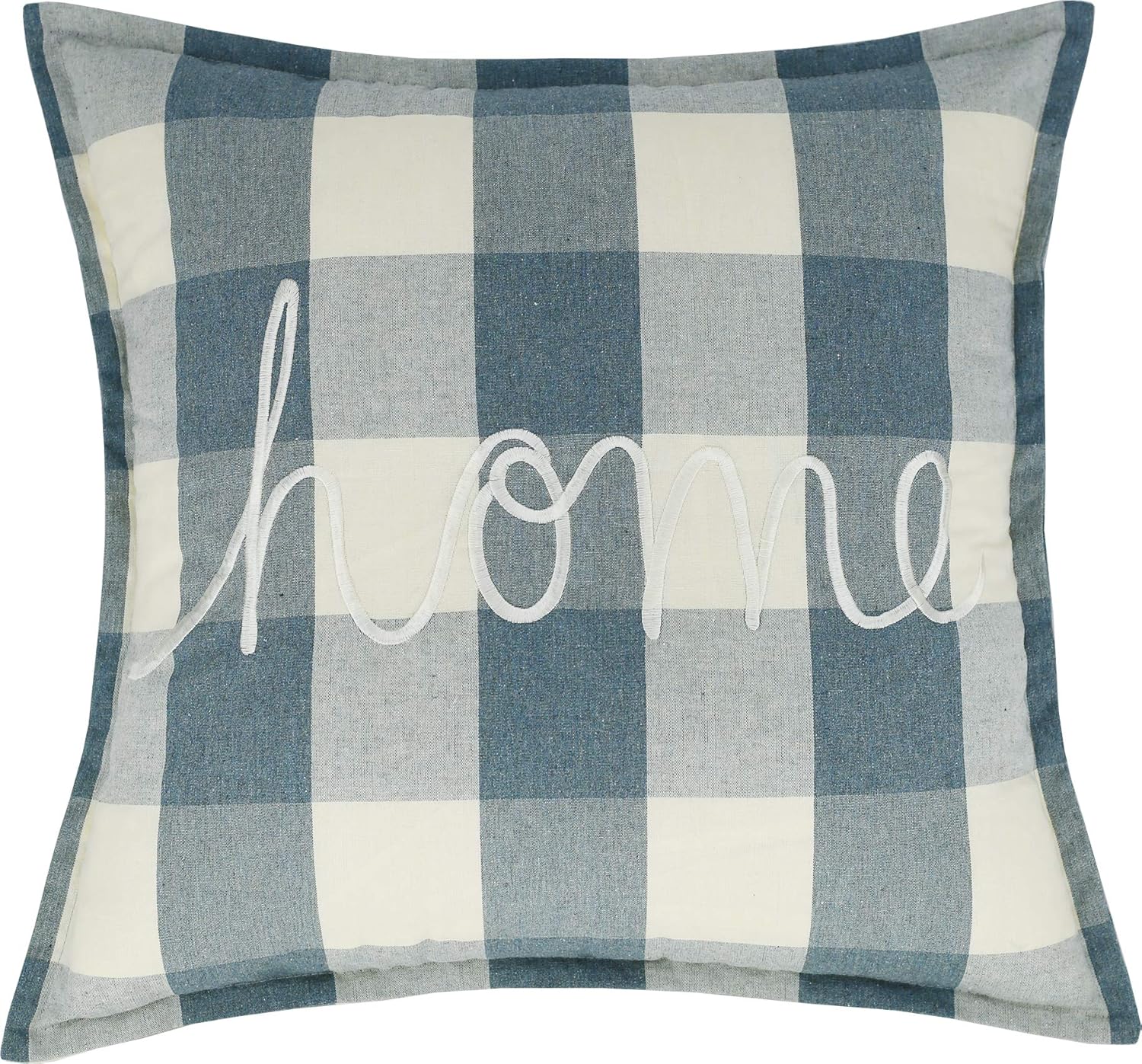 Amazon Com Decorhouzz Embroidered Rustic Steel Blue Buffalo Check