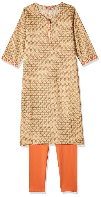 Girl's Cotton Straight Salwar Suit Set