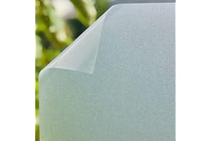 LONGYONG Window Privacy Film Frosted Glass Static Cling Window Film Non-Adhesive Frosted Window Film for Bathroom Home Office 17.5x118 Inches Pure