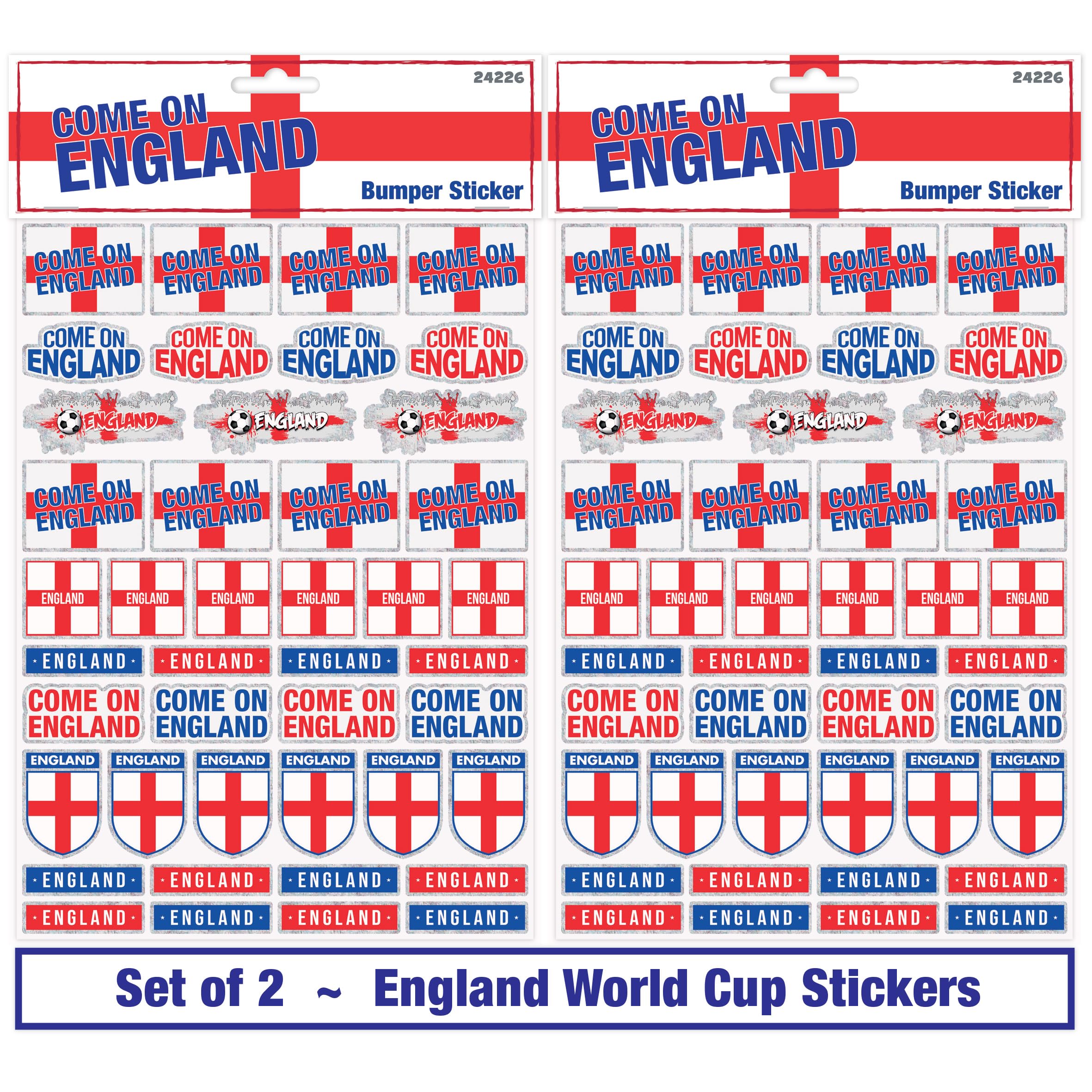 England Football Stickers – Over 85 Stickers, World Cup WC 2026 England National Team Soccer Sticker Pack - 2 Large Sheets - Scrapbook, Crafts, Party Bag Fillers, Decorations, Gifts for All Ages